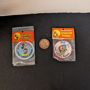 VINTAGE 1970's Walt Disney World Mickey Mouse Big Al Character Round Patch 3"
